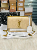 Saint Laurent Solferino Satchel bag in Beige &amp; White