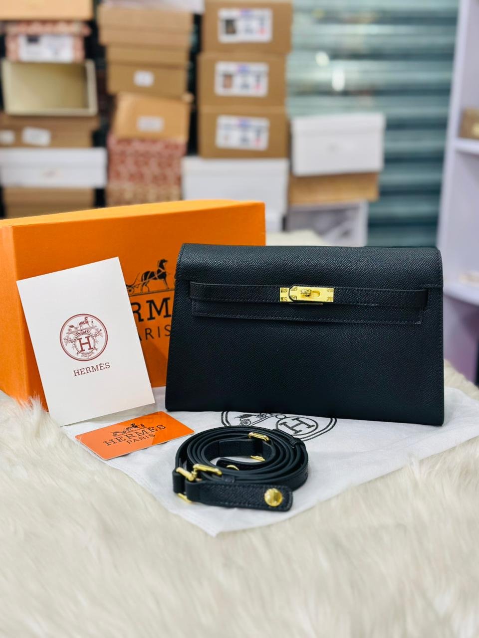 Hermès Kelly Danse Bag in Black