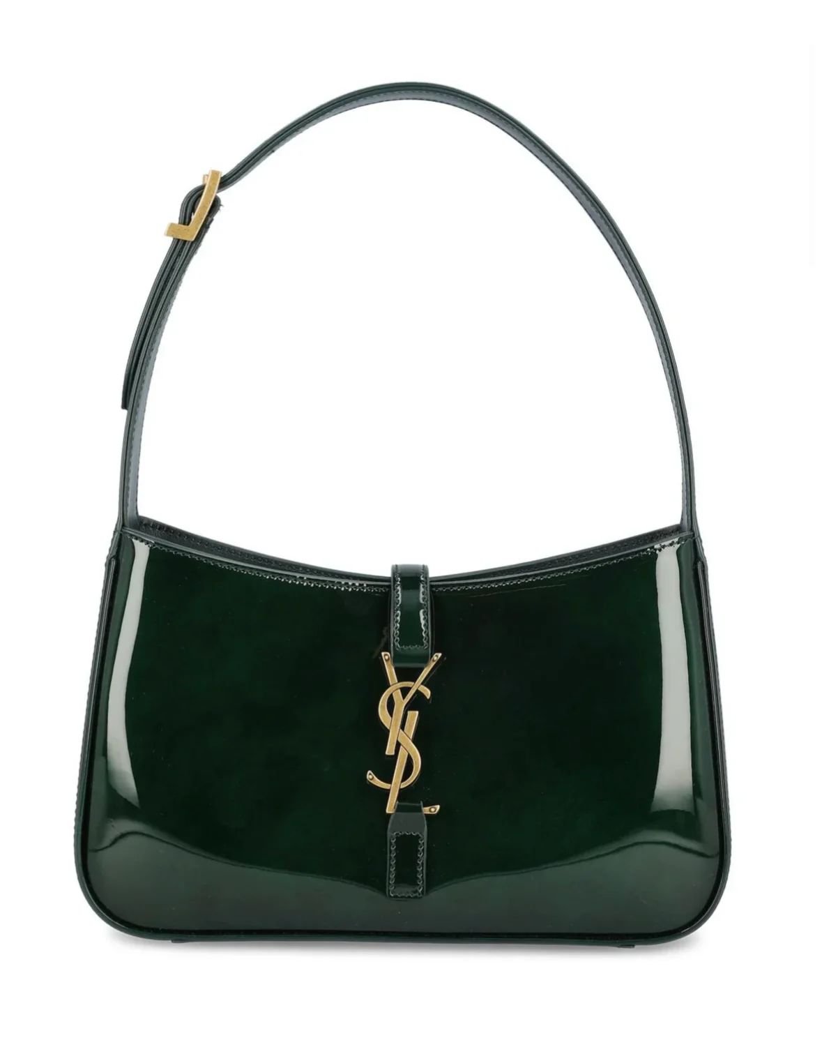 Saint Laurent Patent Leather Hobo Bag in Green