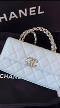 Chanel Kelly Top Handle Bag in White