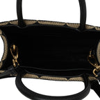 Prada Symbole Jacquard Fabric Tote Bag in Black and Tan