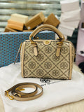Tory Burch T Barrel Bag in Hazelnut