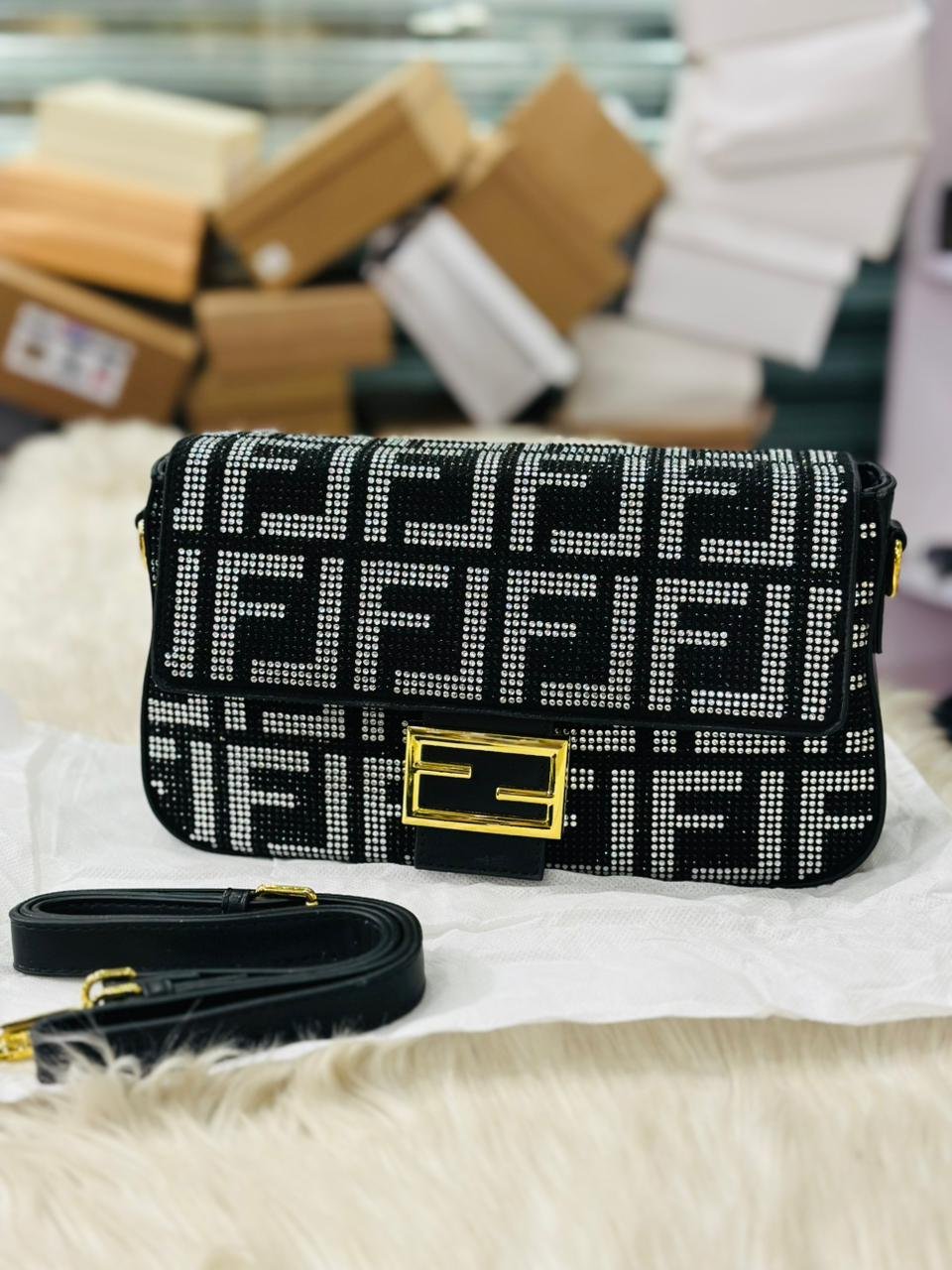 Fendi Baguette Handbag in Black