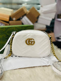 Gucci GG Small Matelassé Shoulder Bag in White