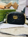 Gucci GG Small Matelassé Shoulder Bag in Black