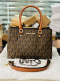 Michael Kors Laila Small Logo Satchel in Brown