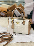 Coach Mini Rowan Crossbody Bag in Quilted White Leather