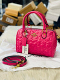 Coach Mini Rowan Crossbody Bag in Pink Leather