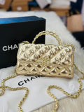 Chanel 19 Flap Bag in Gold Quilted Lambskin