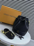 Louis Vuitton Nano Leather Bucket Bag in Black