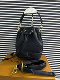 Louis Vuitton Nano Leather Bucket Bag in Black