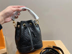 Louis Vuitton Nano Leather Bucket Bag in Black