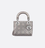Mini Lady Dior Bag in Grey Satin