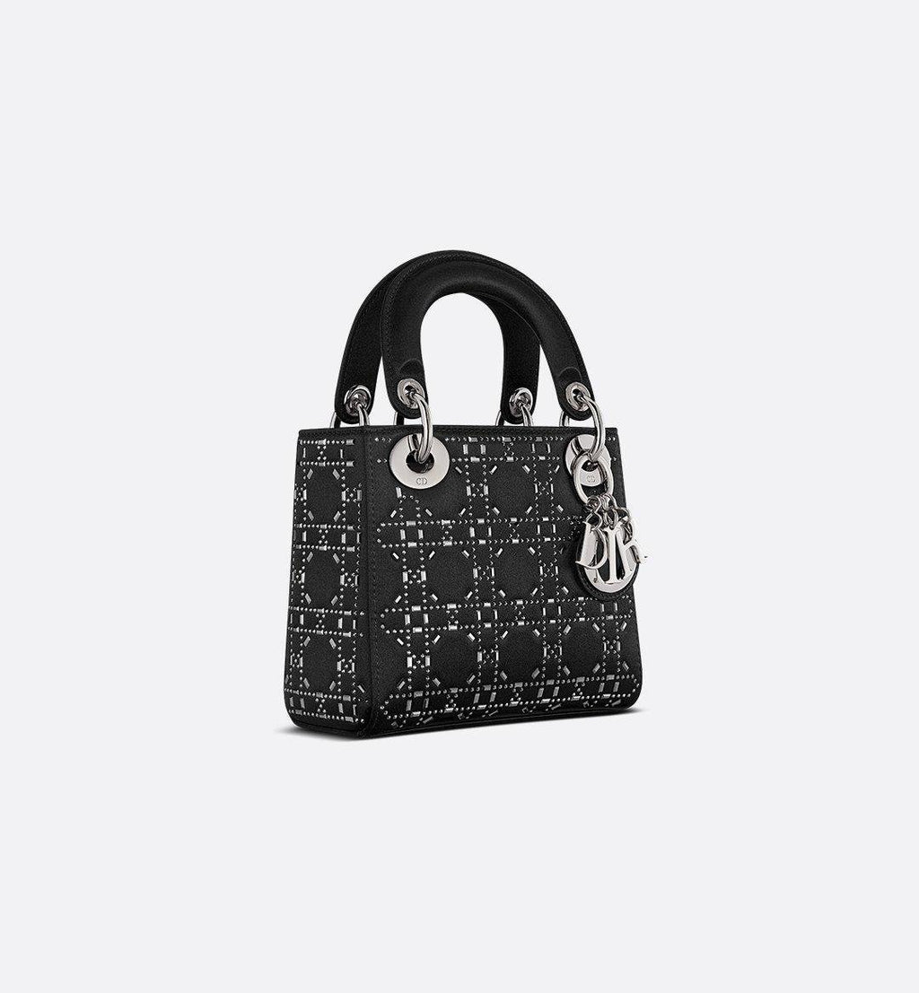 Mini Lady Dior Bag in Black Satin