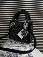 Mini Lady Dior Bag in Black Satin