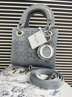 Mini Lady Dior Bag in Grey Satin
