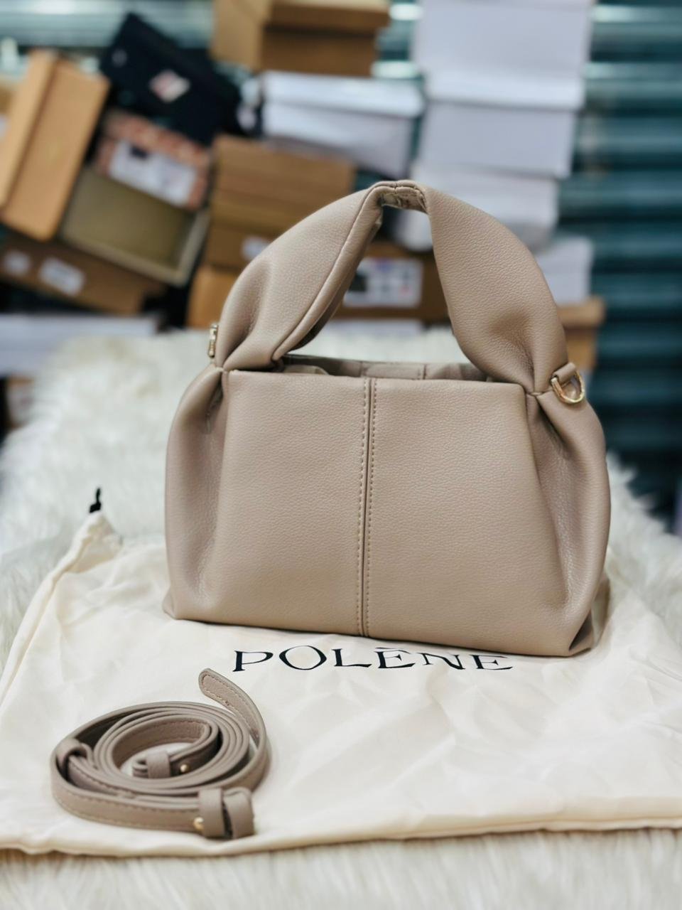 Polène Numéro Neuf Mini in Apricot Leather