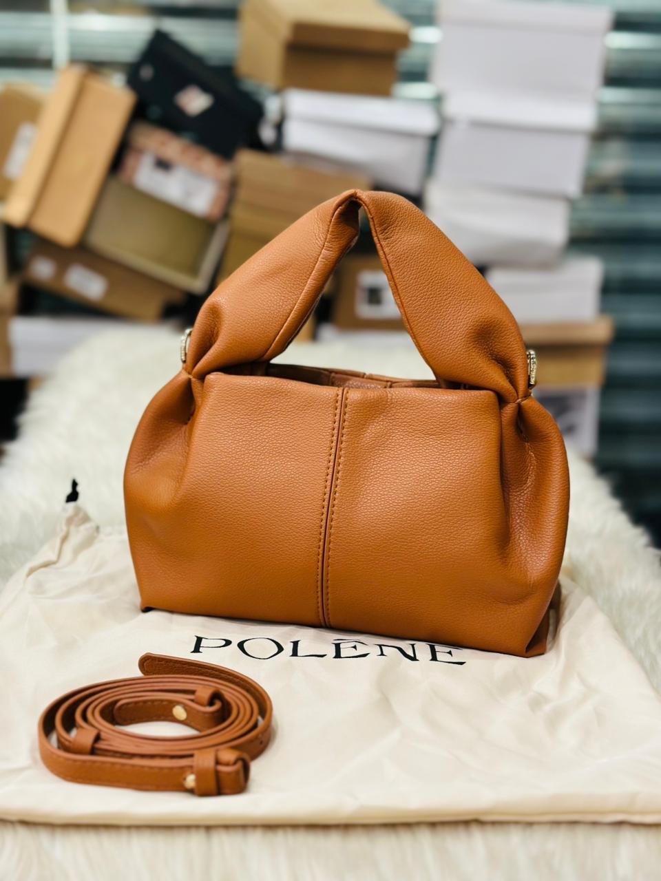 Polène Numéro Neuf Mini in Mustard Leather