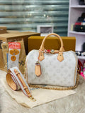 Louis Vuitton Speedy Handbag in White