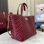 Gucci GG Marmont Leather Tote Bag in Red