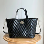 Gucci GG Marmont Leather Tote Bag in Black