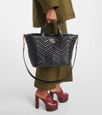 Gucci GG Marmont Leather Tote Bag in Black