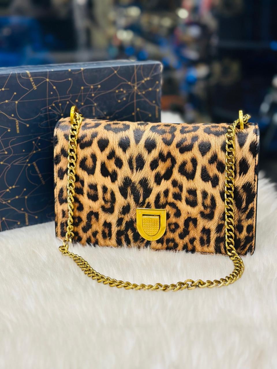 Christian Dior Caro Bag in a Leopard Print