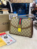 Gucci GG Emblem Bag in Dark Brown Trim