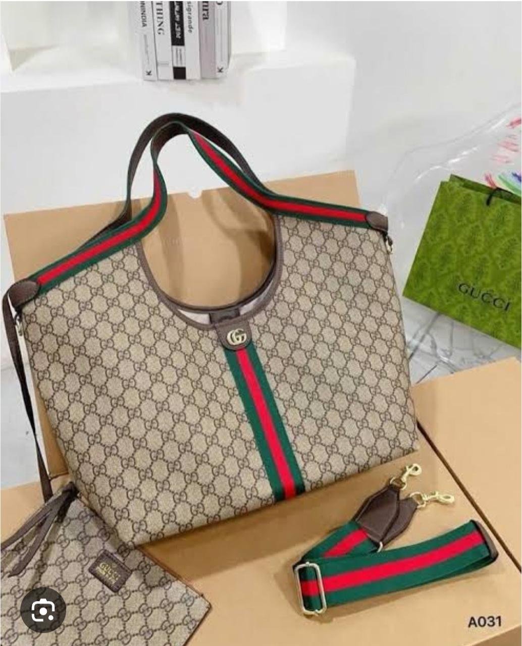 Gucci Giglio Large Tote Bag in GG Canvas