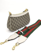 Gucci Ophidia Small Shoulder Bag in White Leather Trim