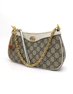Gucci Ophidia Small Shoulder Bag in White Leather Trim