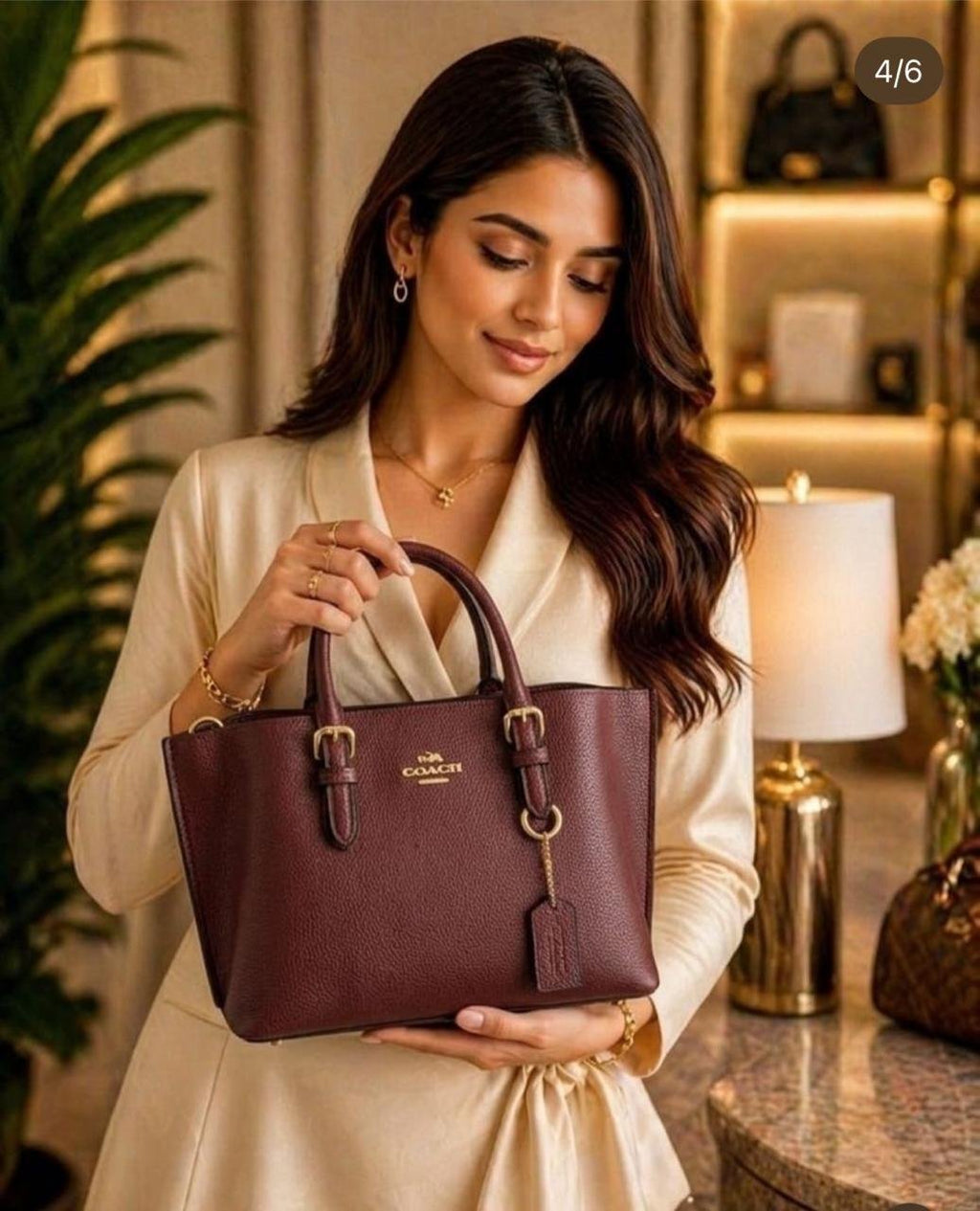 Coach Mollie Tote Bag 25 in Burgundy