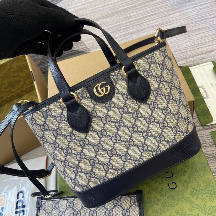 Gucci GG Supreme Ophidia Small Tote Bag in Black