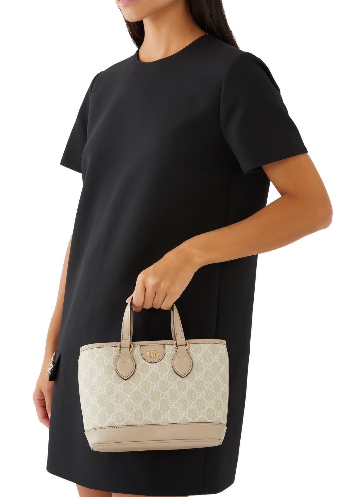Gucci GG Supreme Ophidia Small Tote Bag in Beige