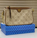 Tory Burch Shoulder Bag in Brown Jacquard Pattern
