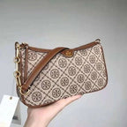Tory Burch Shoulder Bag in Brown Jacquard Pattern