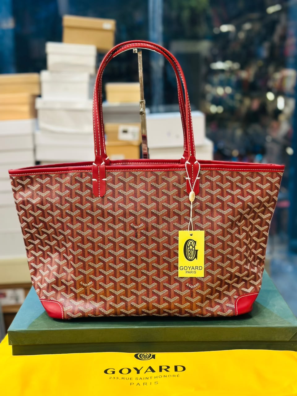 Goyard Saint Louis PM Tote Bag in Red