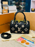 Louis Vuitton Black & Beige Speedy Bandoulière Bag