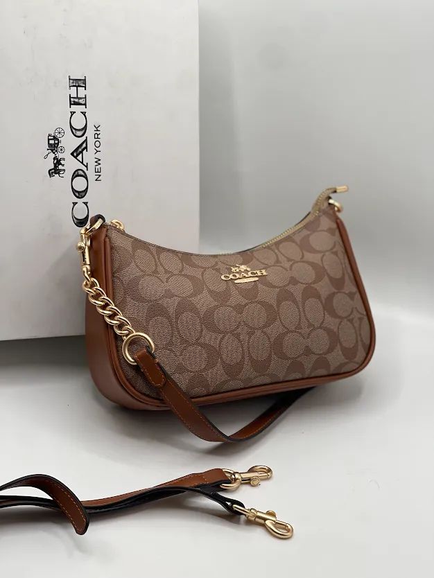 Coach Teri Shoulder Bag in Brown Trim