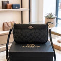 Coach Shoulder Bag in Grey with Black Trim