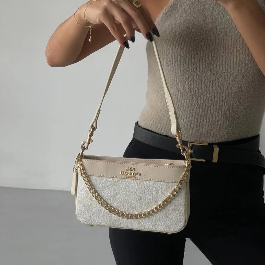 Coach Shoulder Bag with White Trim