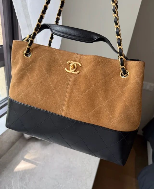Chanel Suede Tote in Mustard