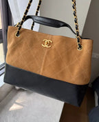 Chanel Suede Tote in Mustard