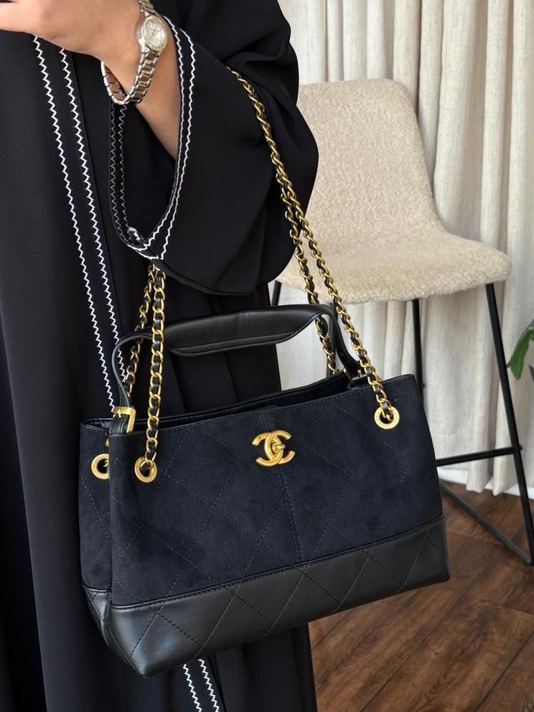 Chanel Suede Tote in Black