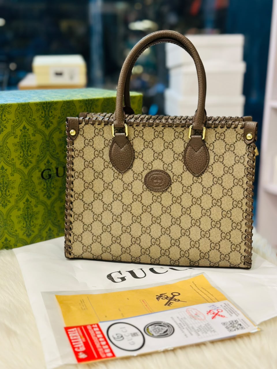Small Dionysus GG-Supreme Canvas Tote-HB014