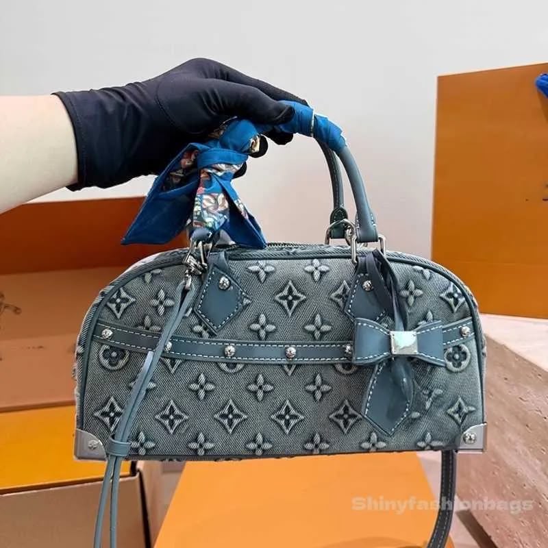 Denim-style bowlin handbag-HB023