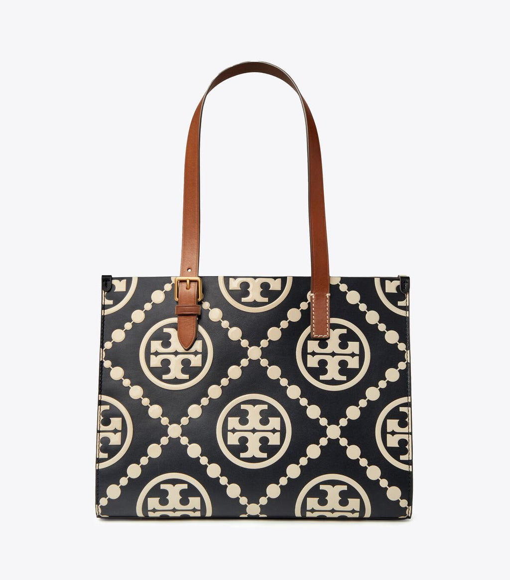 T Monogram Contrast Embossed Tote bag-HB98