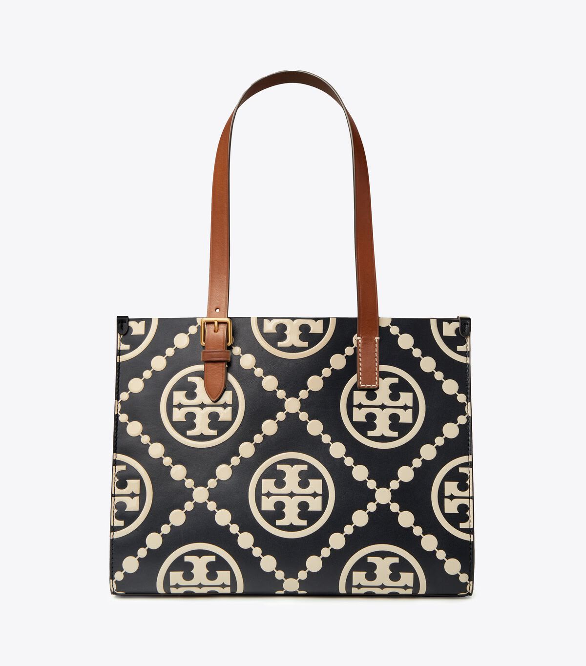 T Monogram Contrast Embossed Tote bag-HB98