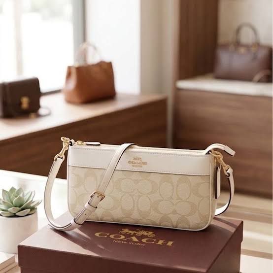 Coach Shoulder Bag with White Trim