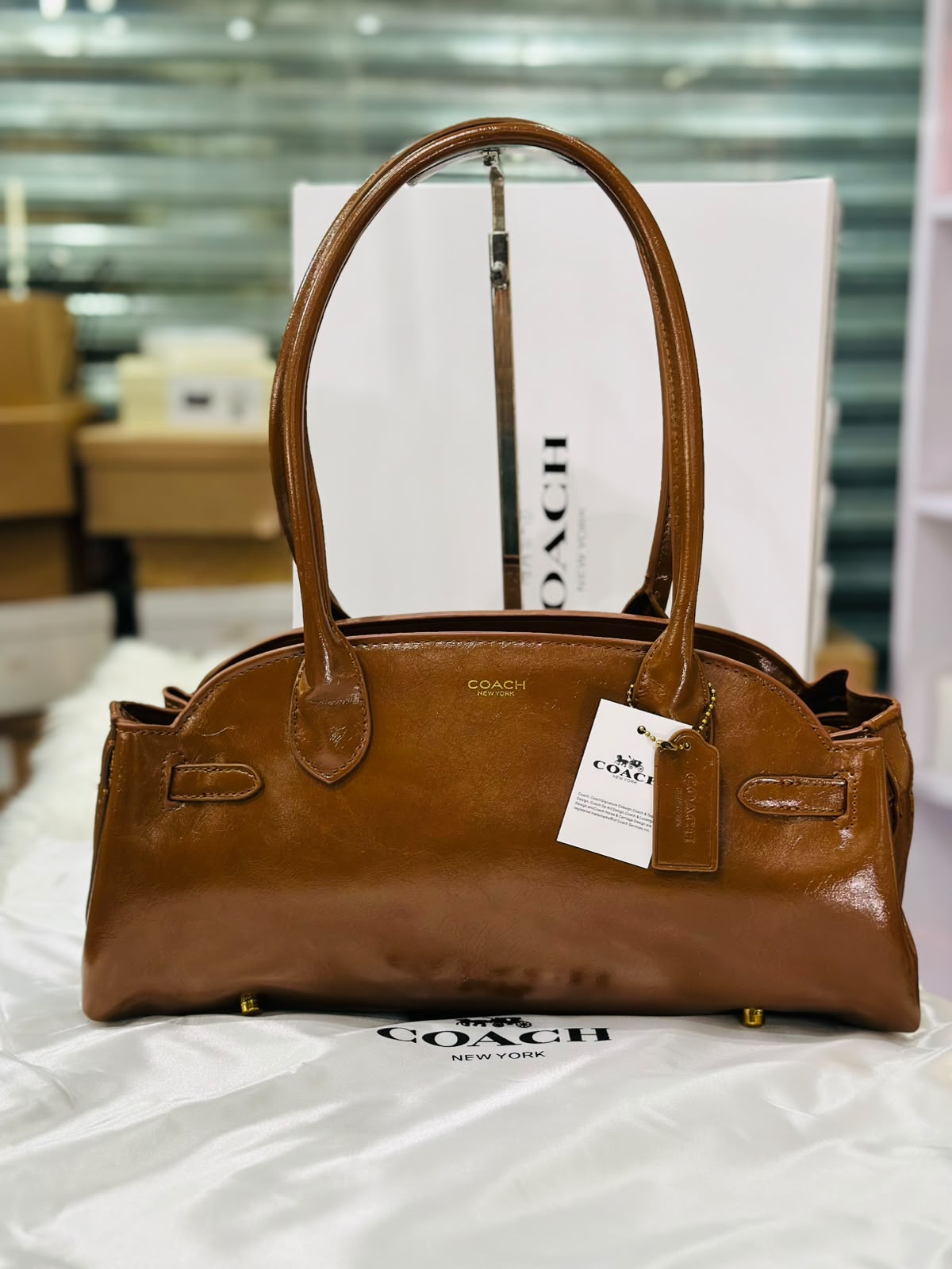 Glazed Leather Empire bag-HB39